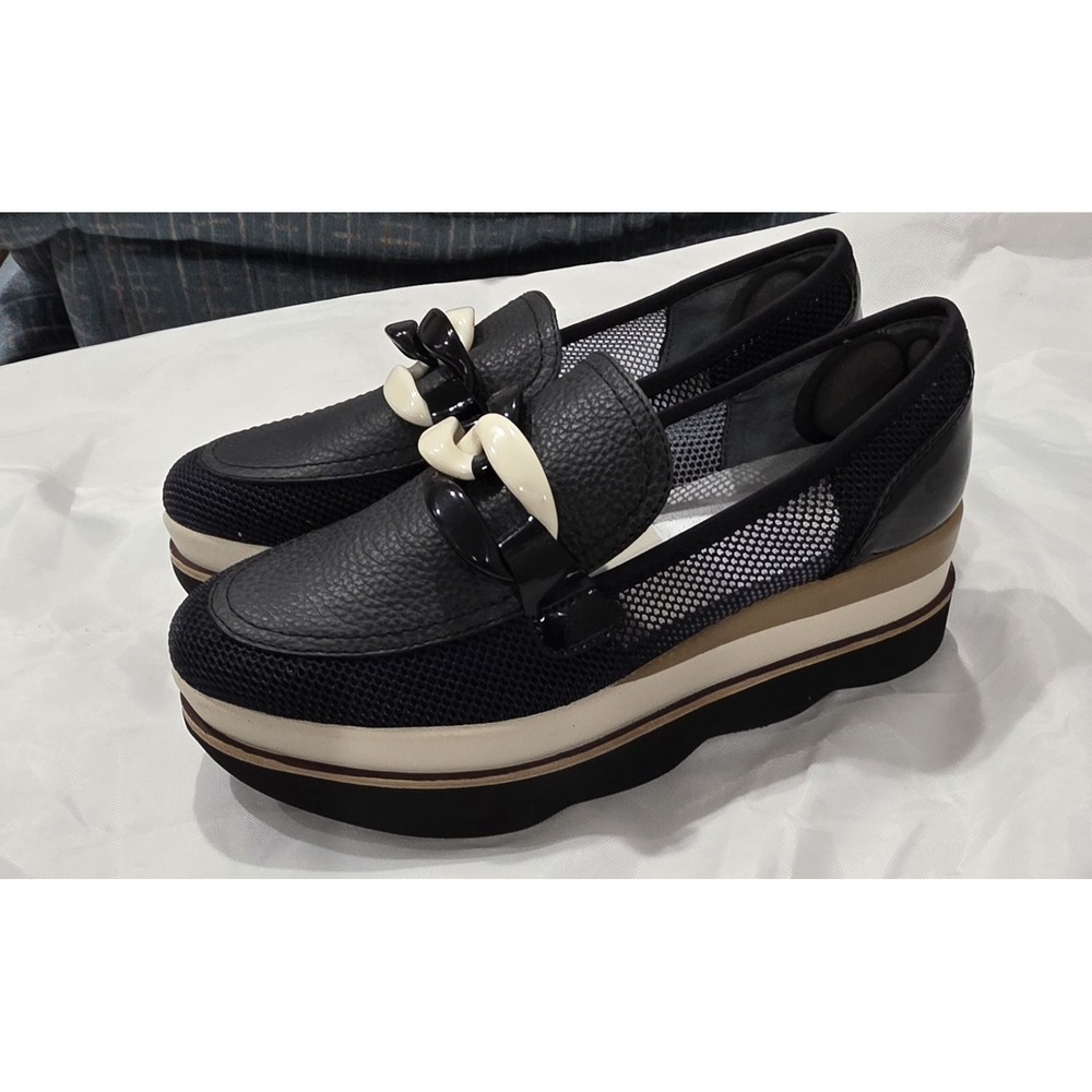 Dolce Vita Black Mesh Chain Accent Colorblock Women's Loafer Flats Size 8 - Picture 3 of 8